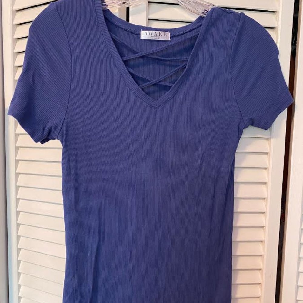 Cross Neck short sleeve shirt